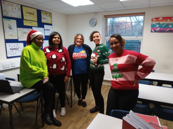 Staff from TLC the Learning Centre SEN school in Kent, share the Xmas fun on Christmas Jumper day!