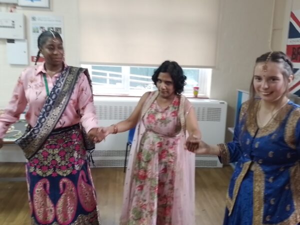 Staff and learners at TLC The Learning Centre join in traditional dance as part of the school’s Navaratri assembly celebrations.