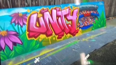 Street art pieces created by learners, reflecting new skills, artistic techniques, and growing self-belief.