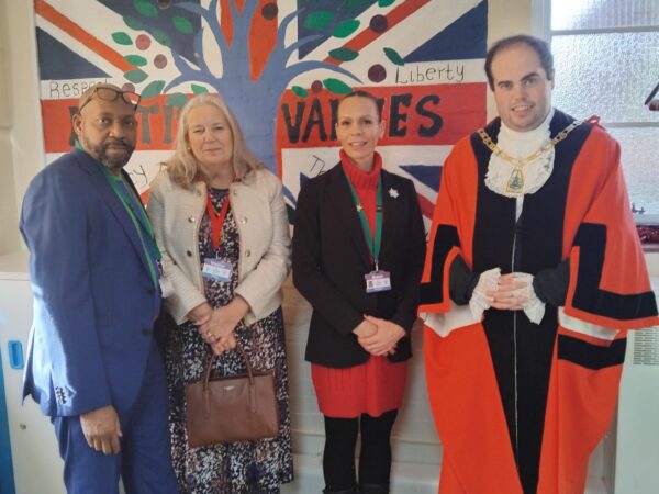 TLC learners engage with His Worshipful The Mayor of Bromley, Cllr Jonathon Andrews, learning about British institutions and the role of local government.
